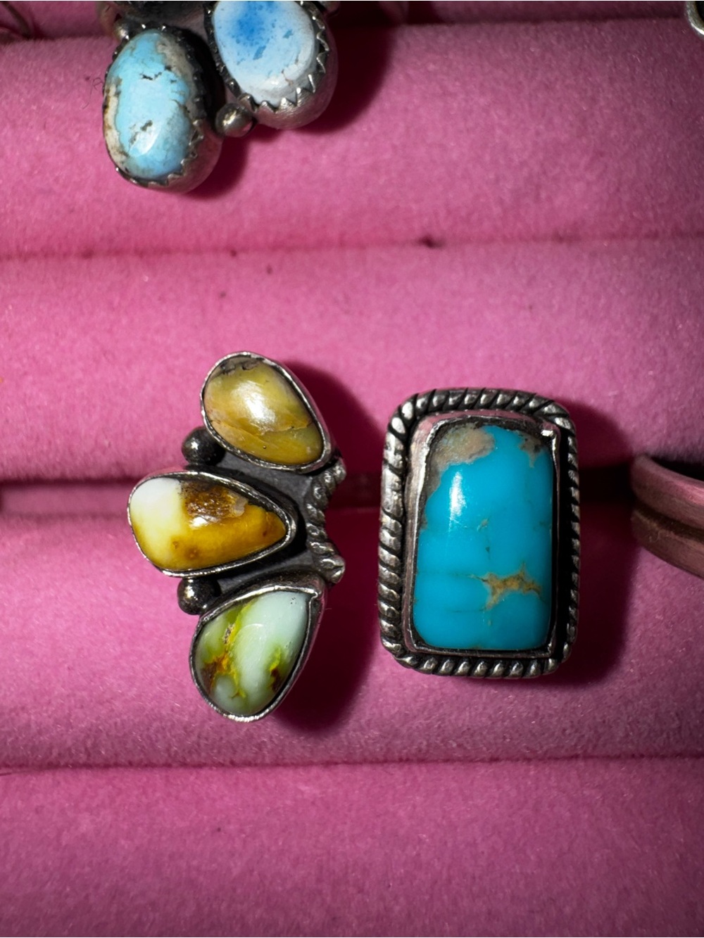 Sterling Silver Turquoise and Palomino Bypass Ring